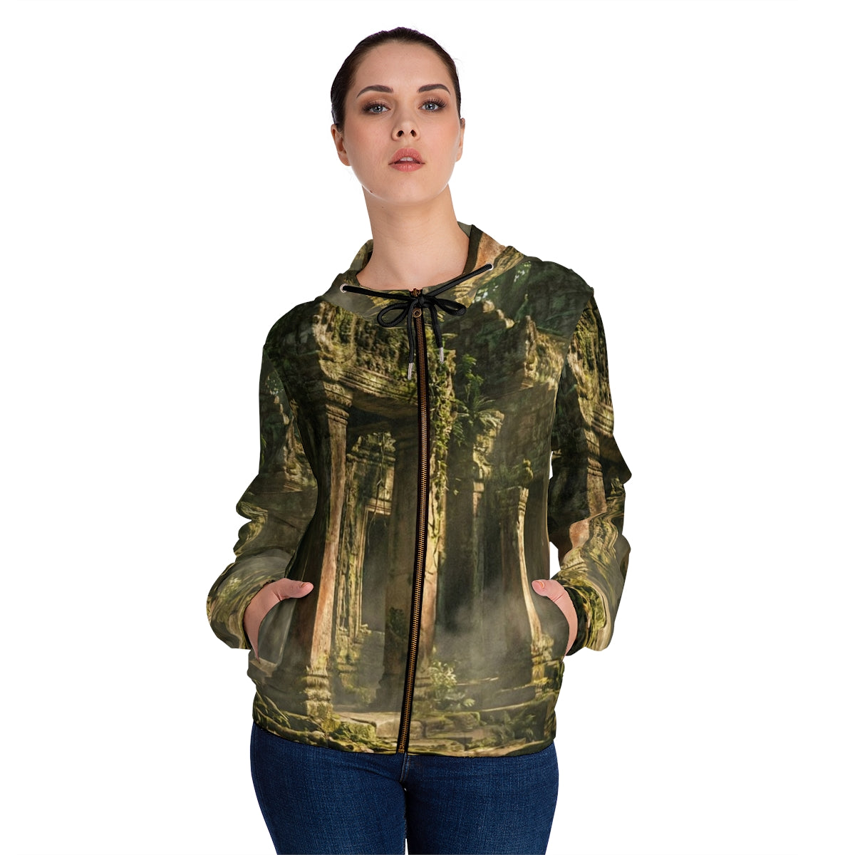 Women's Full-Zip Hoodie - Lost Ruins | Echovira Gallery