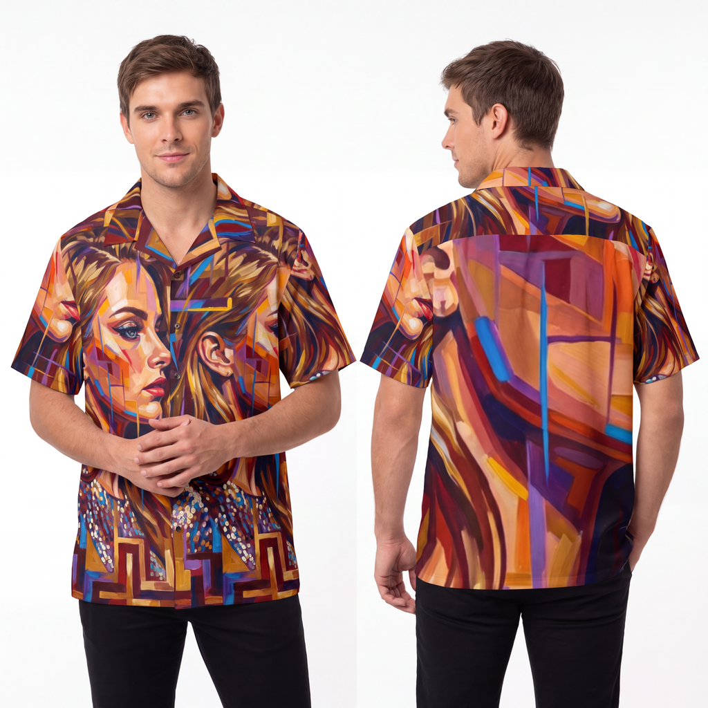 Men's Hawaiian Shirt - Shattered Elegance | Echovira Gallery
