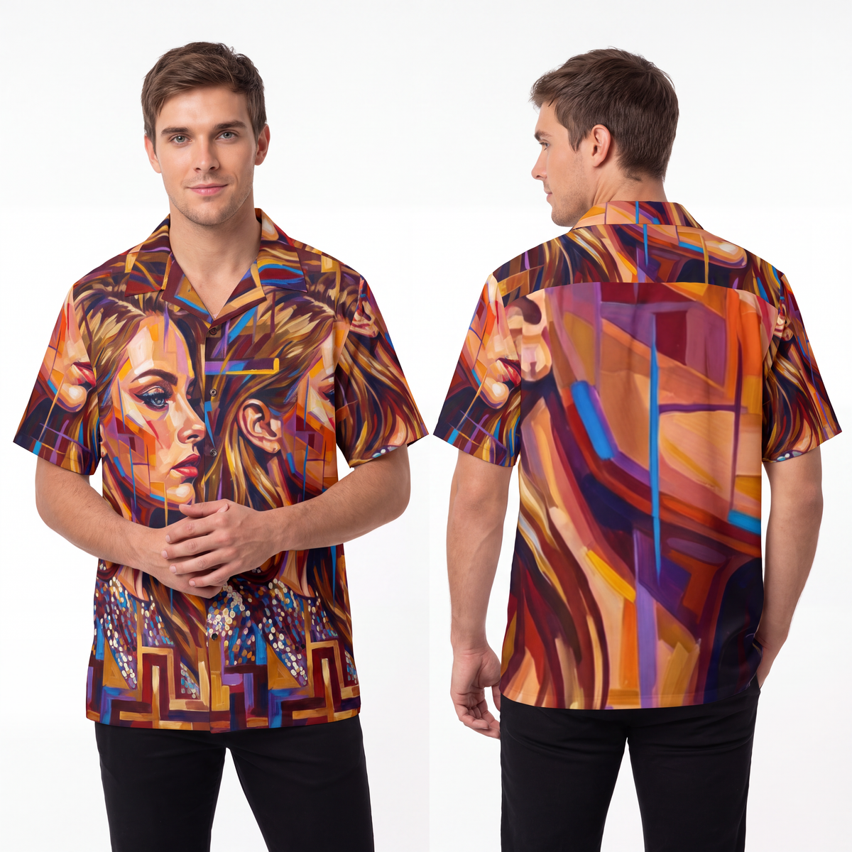 Men's Hawaiian Shirt - Shattered Elegance | Echovira Gallery