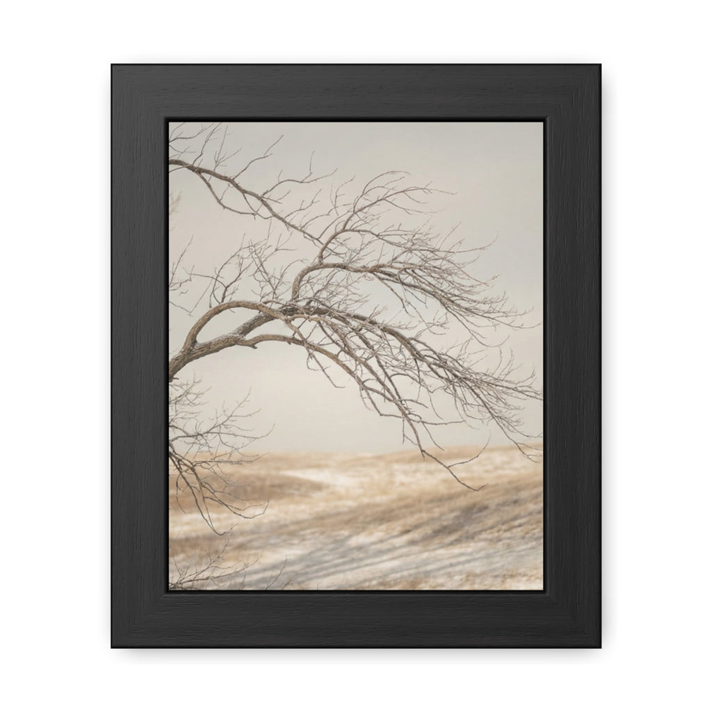 Framed Poster - Minimalist Winter Tree — Portrait