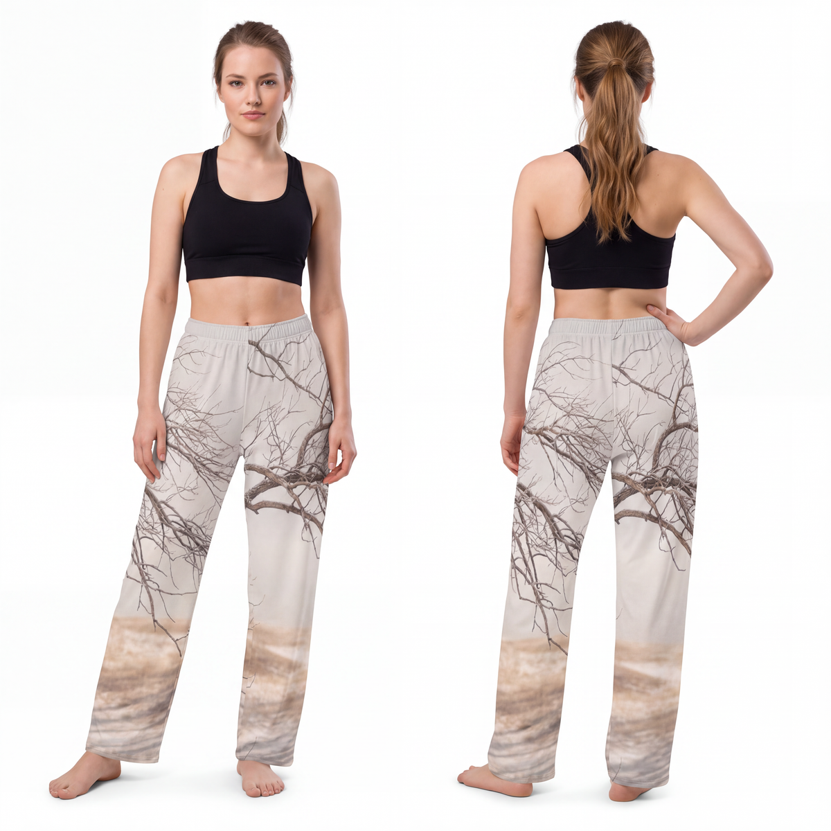 Women's Pajama Pants - Winter Branch Solitude Landscape |...