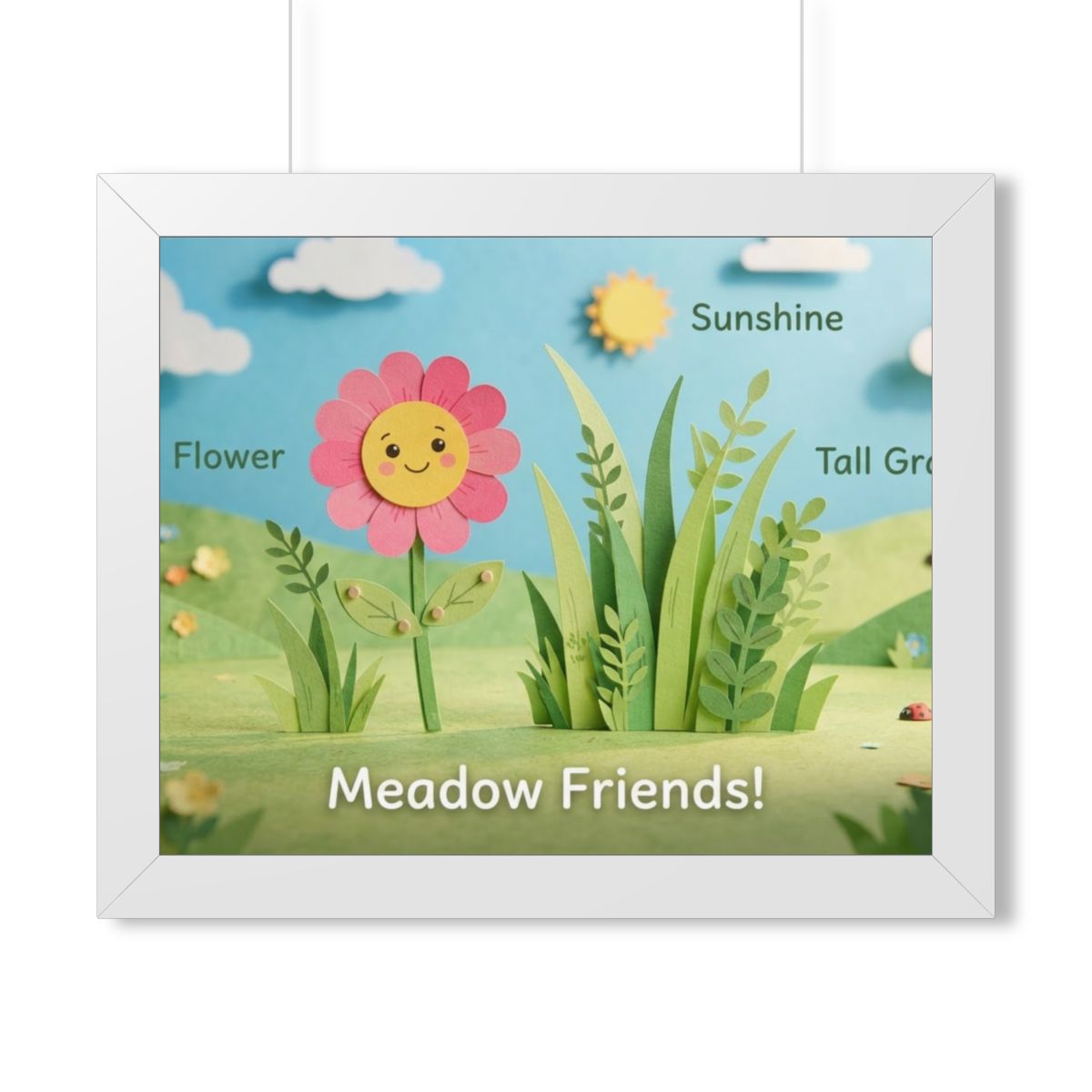 Framed Horizontal Poster - Meadow Vista — White (14×11... |...