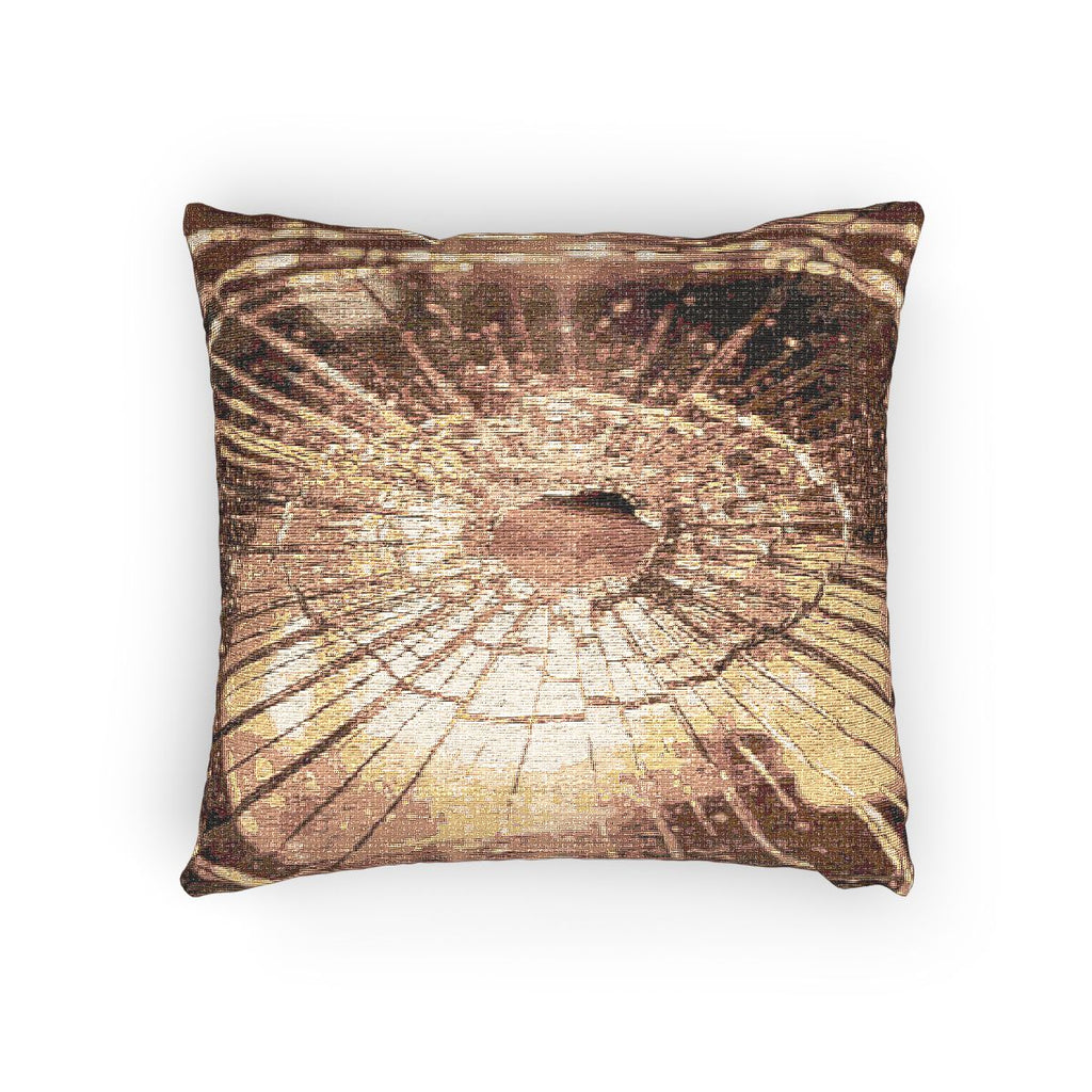 Woven Pillow - Golden Fracture Shattered Glass Art |...