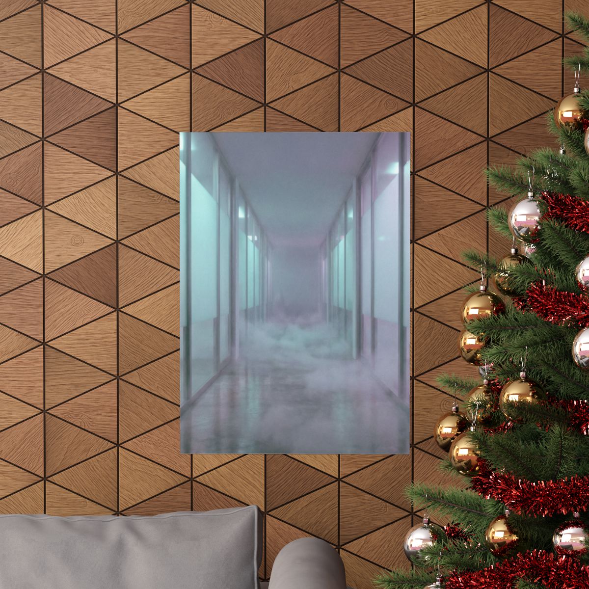 Matte Vertical Posters - Liminal Corridor Fog Art Print... |...