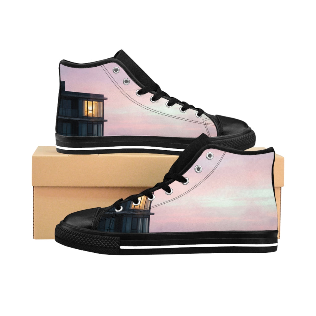 Pastel Dusk Cityscape Women's Classic Sneakers