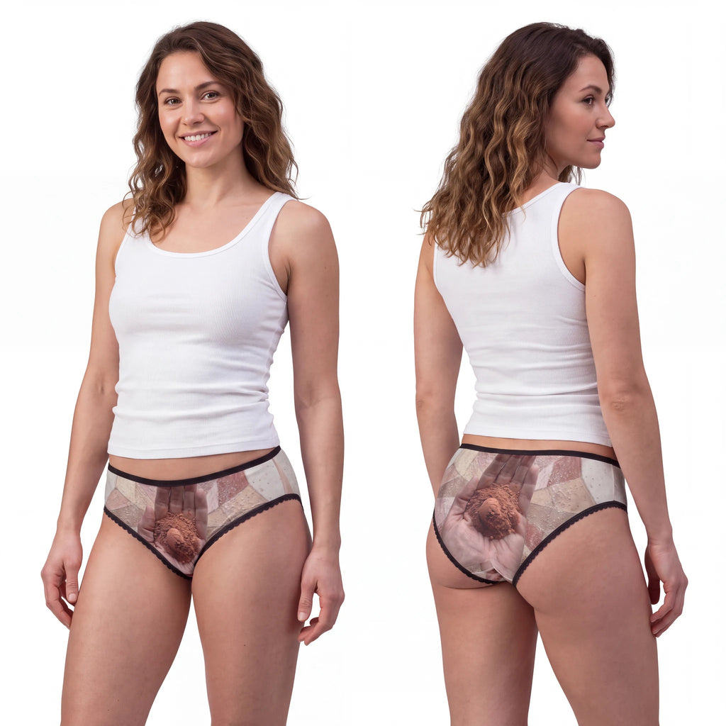 Women's Briefs with Terracotta Pigment Art