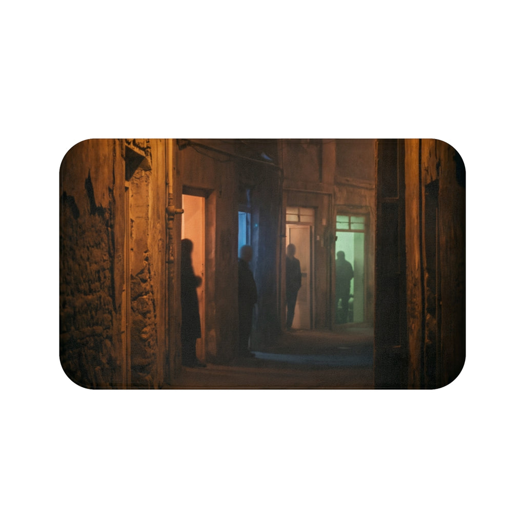 Bath Mat - Shadows of the City Shower Mat | Echovira Gallery