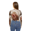 Women's Long Sleeve V-neck Shirt - Tender Newborn Hand in......