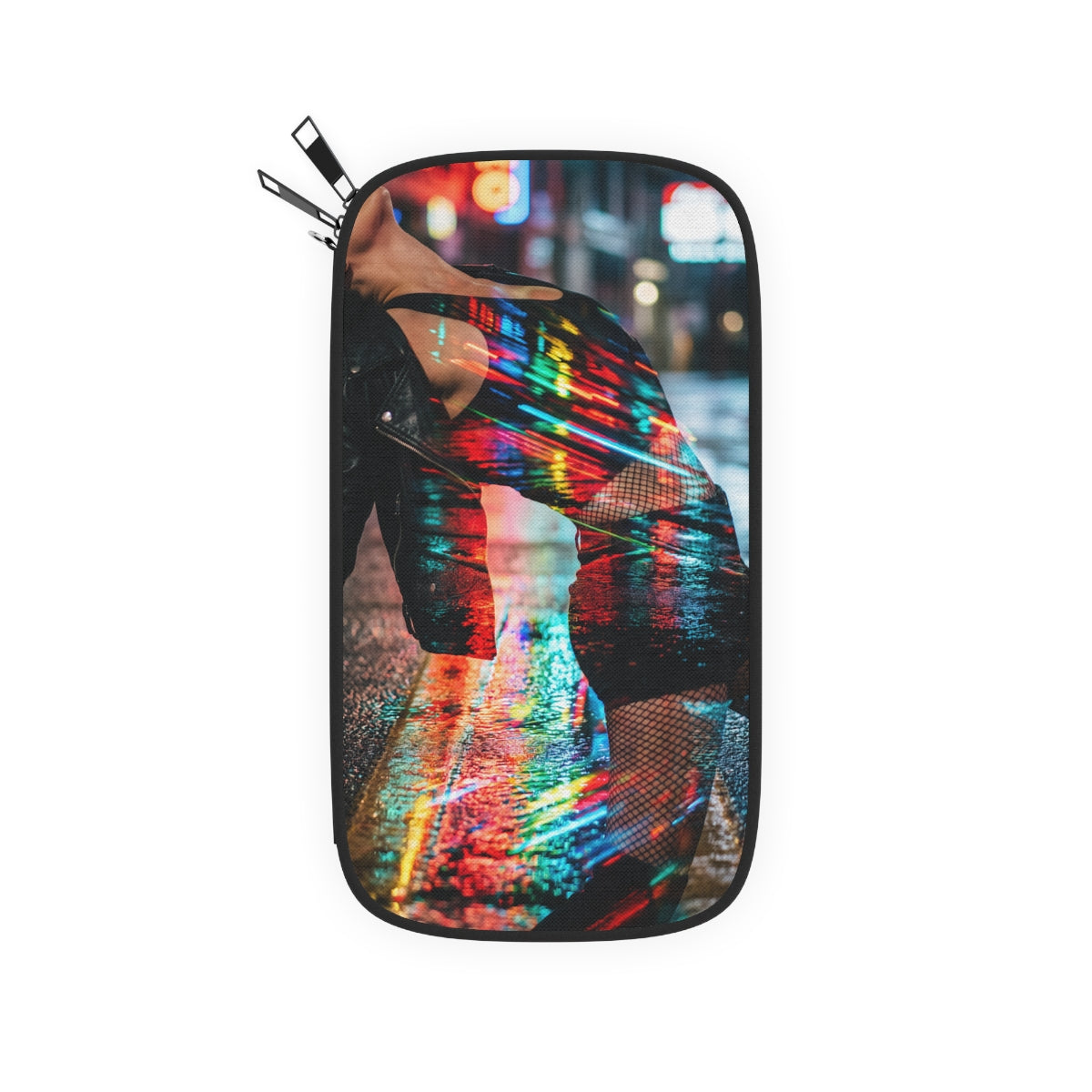 Passport Wallet - Neon Electric Nights | Echovira Gallery