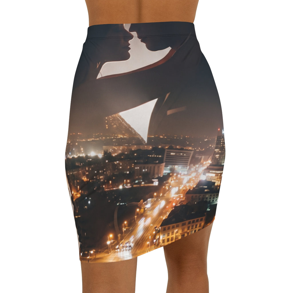 Women's Mid-Waist Pencil Skirt - Midnight City Silhouette |...