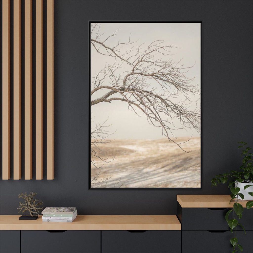 Matte Canvas, Framed - Winter Branch Solitude Landscape —......