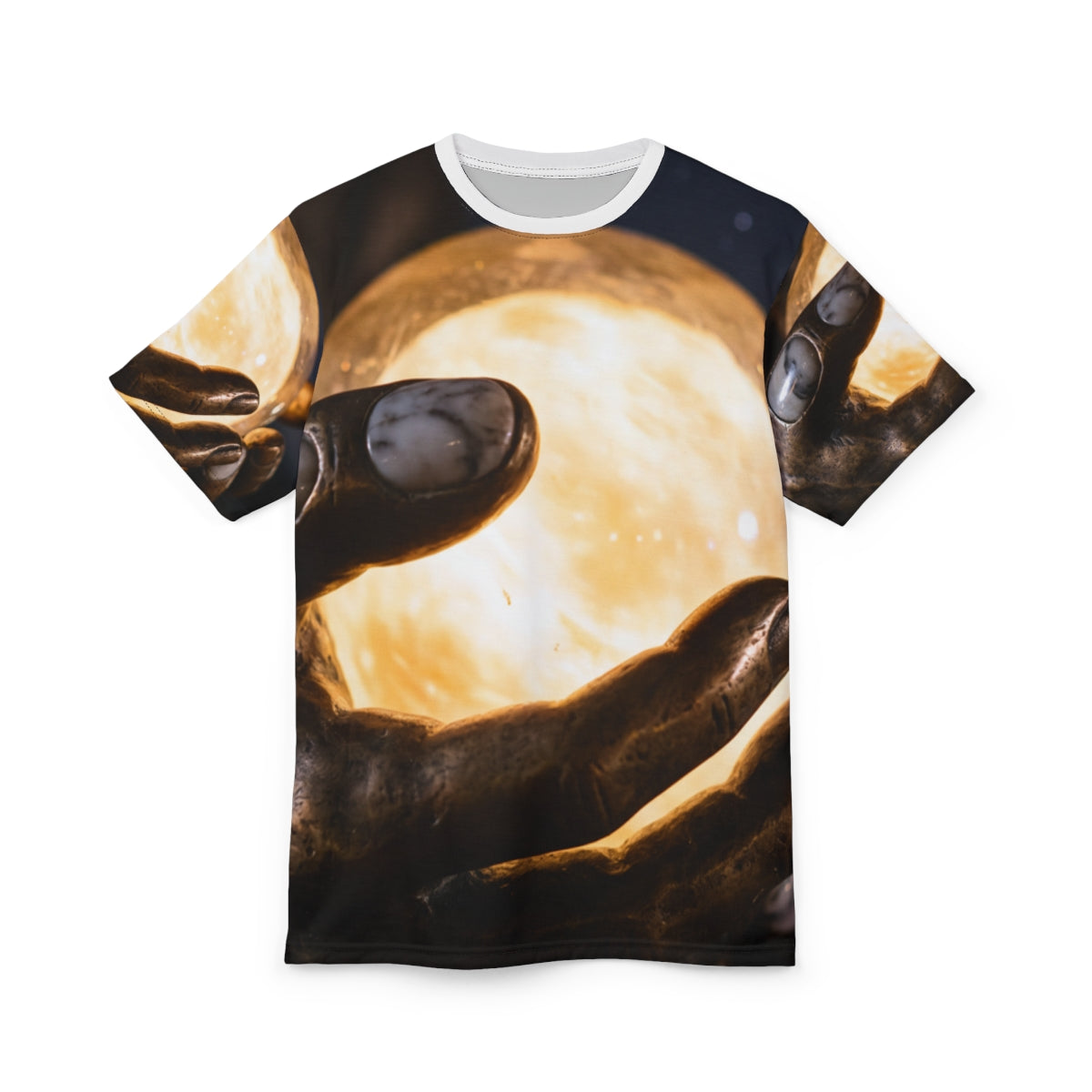 Unisex Cut & Sew Tee - Celestial Orb Bronzed Palm | Echovira...