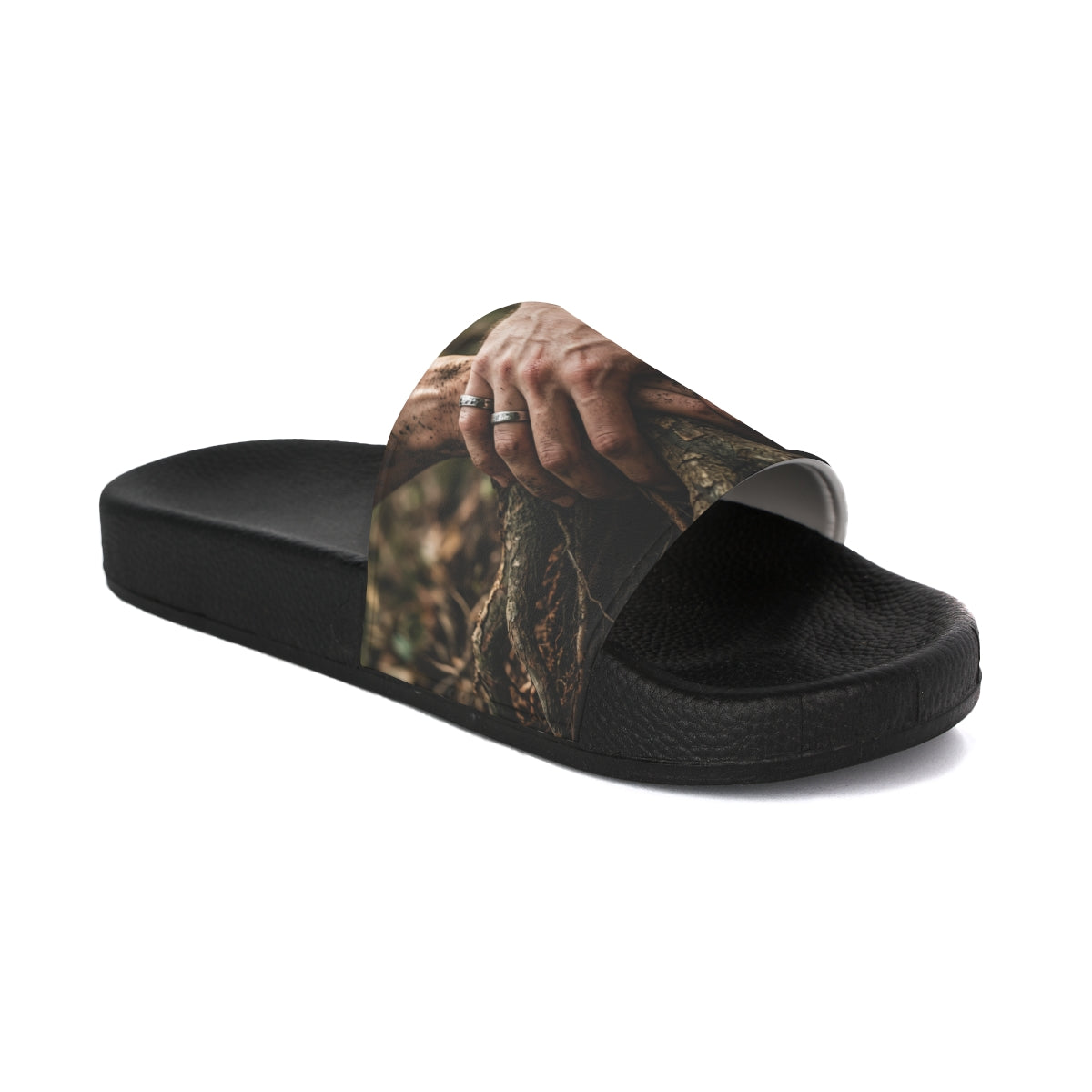Women's Slide Sandals with Forest Earth Art