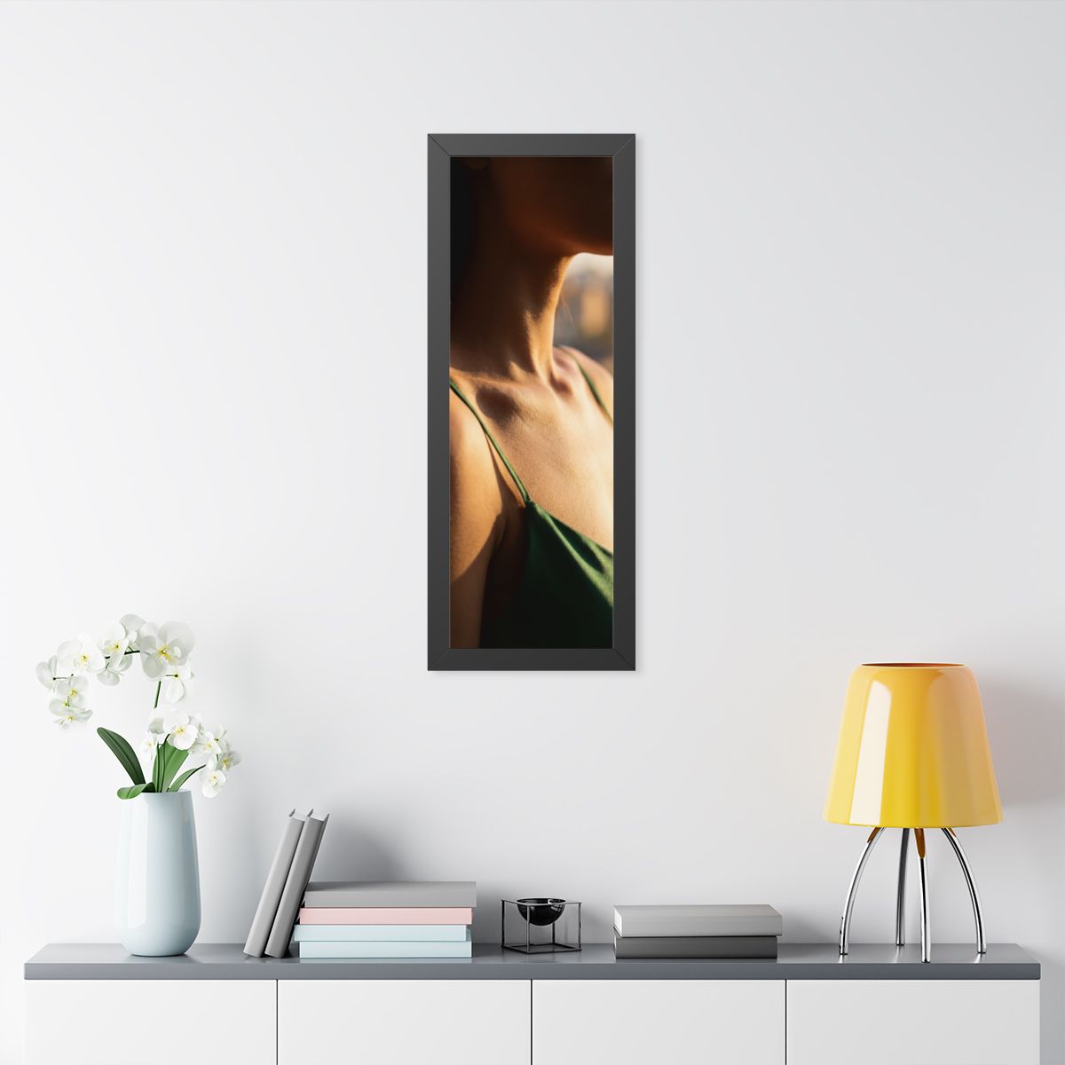 Framed Vertical Poster - Golden Hour Glow - Minimalist... |...