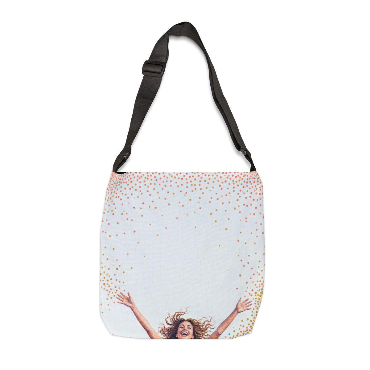Adjustable Tote Bag - Radiant Joy Pointillist Woman Art |...