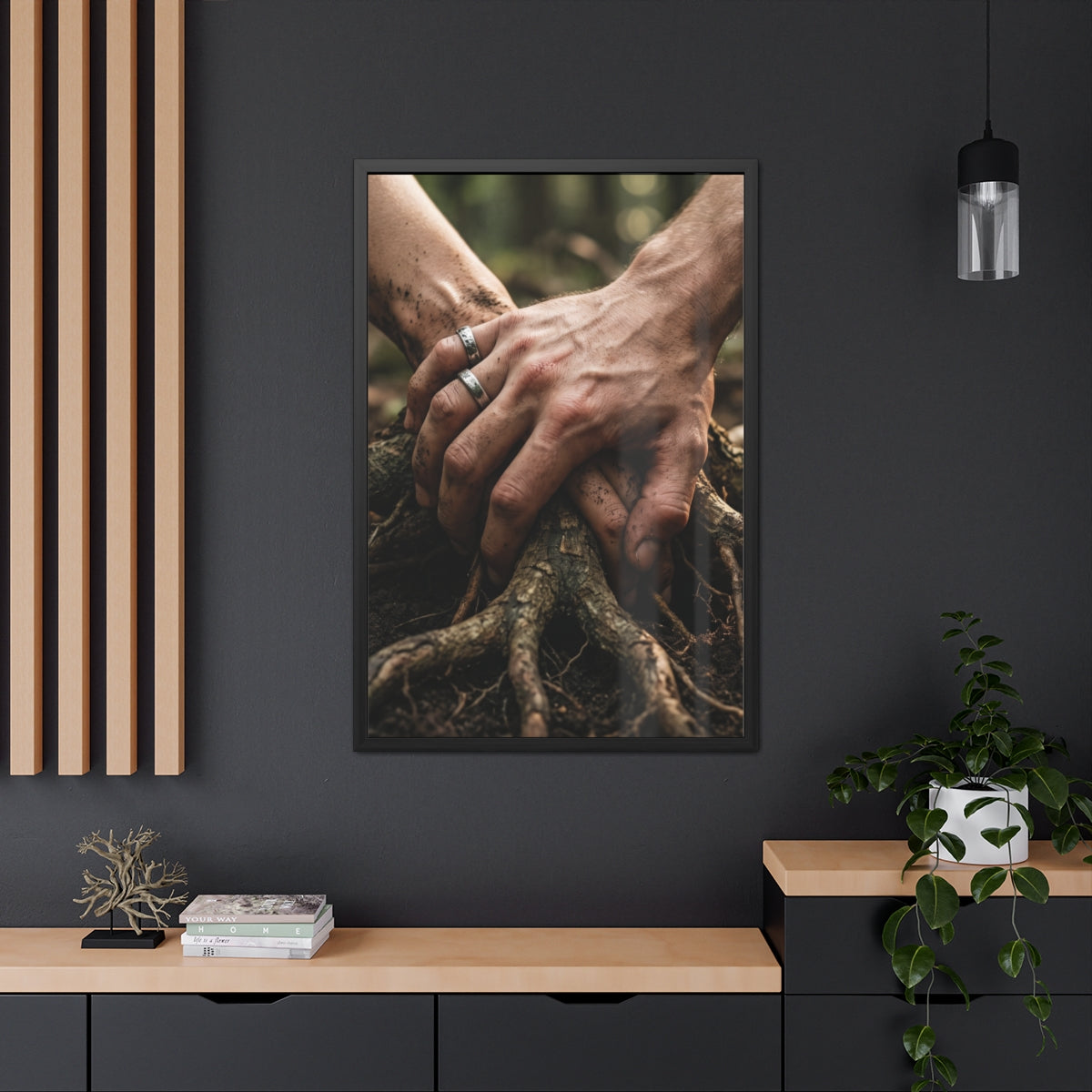 Portrait Framed Poster Forest Rooted Hands