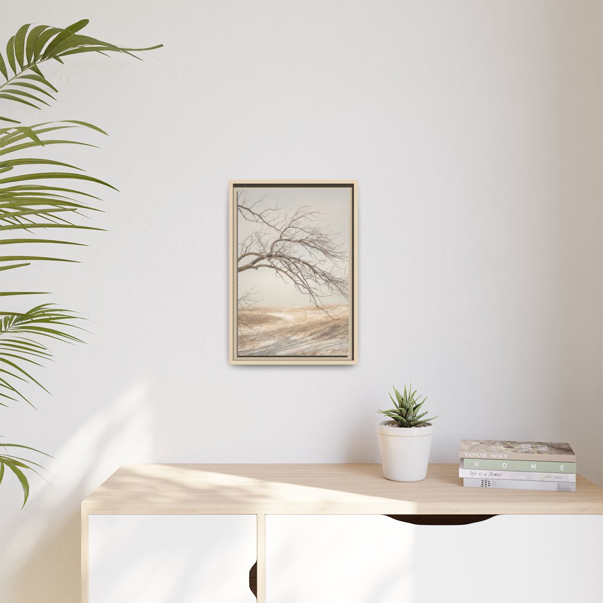 Matte Canvas, Framed - Winter Branch Solitude Landscape —......