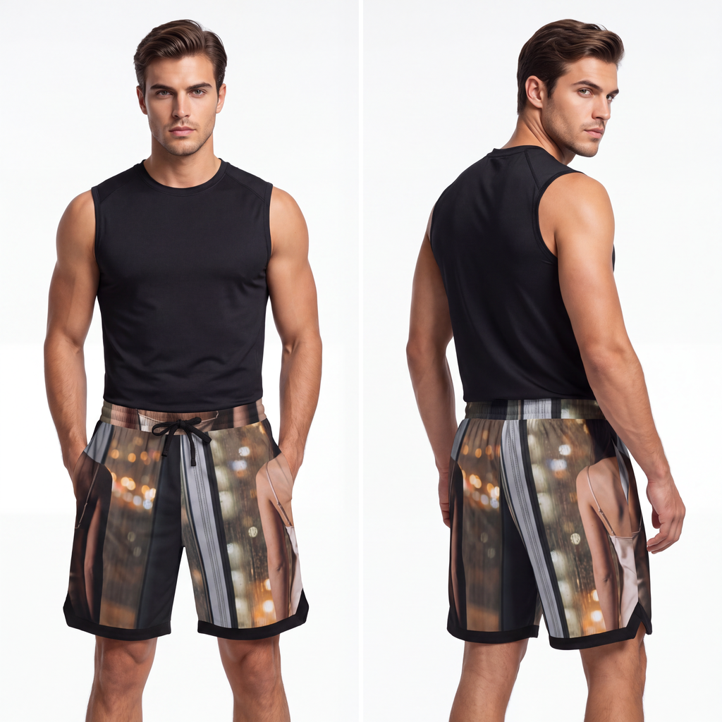 Men's Basketball Rib Shorts - Shimmering City | Echovira...