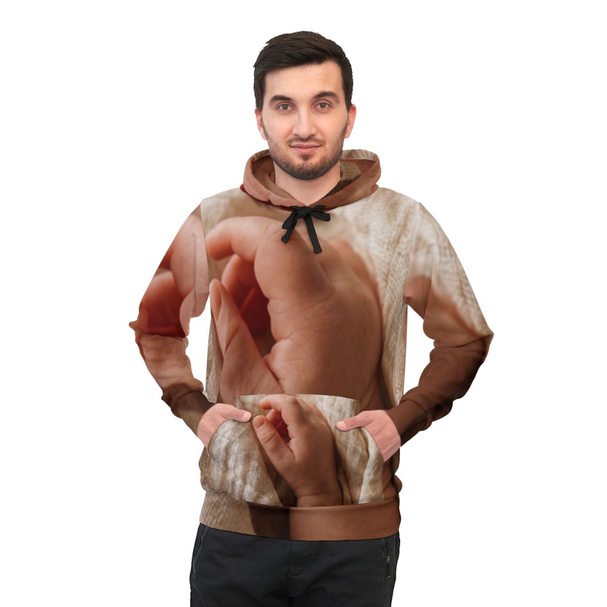 Men's Athletic Hoodie - Cozy Cream Sport | Echovira Gallery