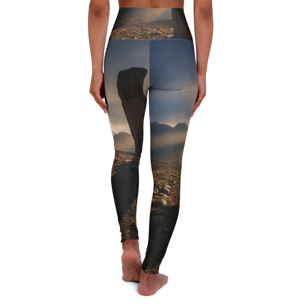High Waisted Yoga Leggings - Ancient Peaks