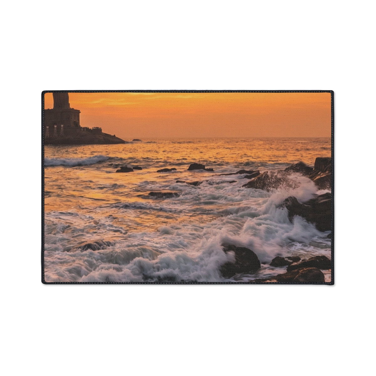 Heavy Duty Floor Mat - Golden Sunset Wave | Echovira Gallery