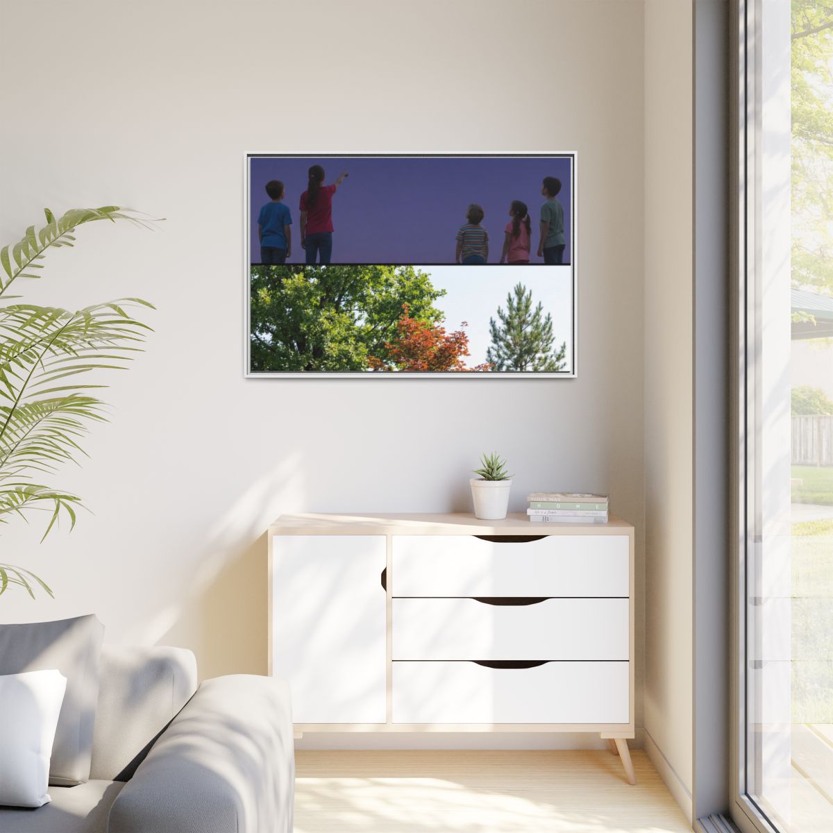 Matte Canvas, Framed - Stardust & Forest Discovery — White /...