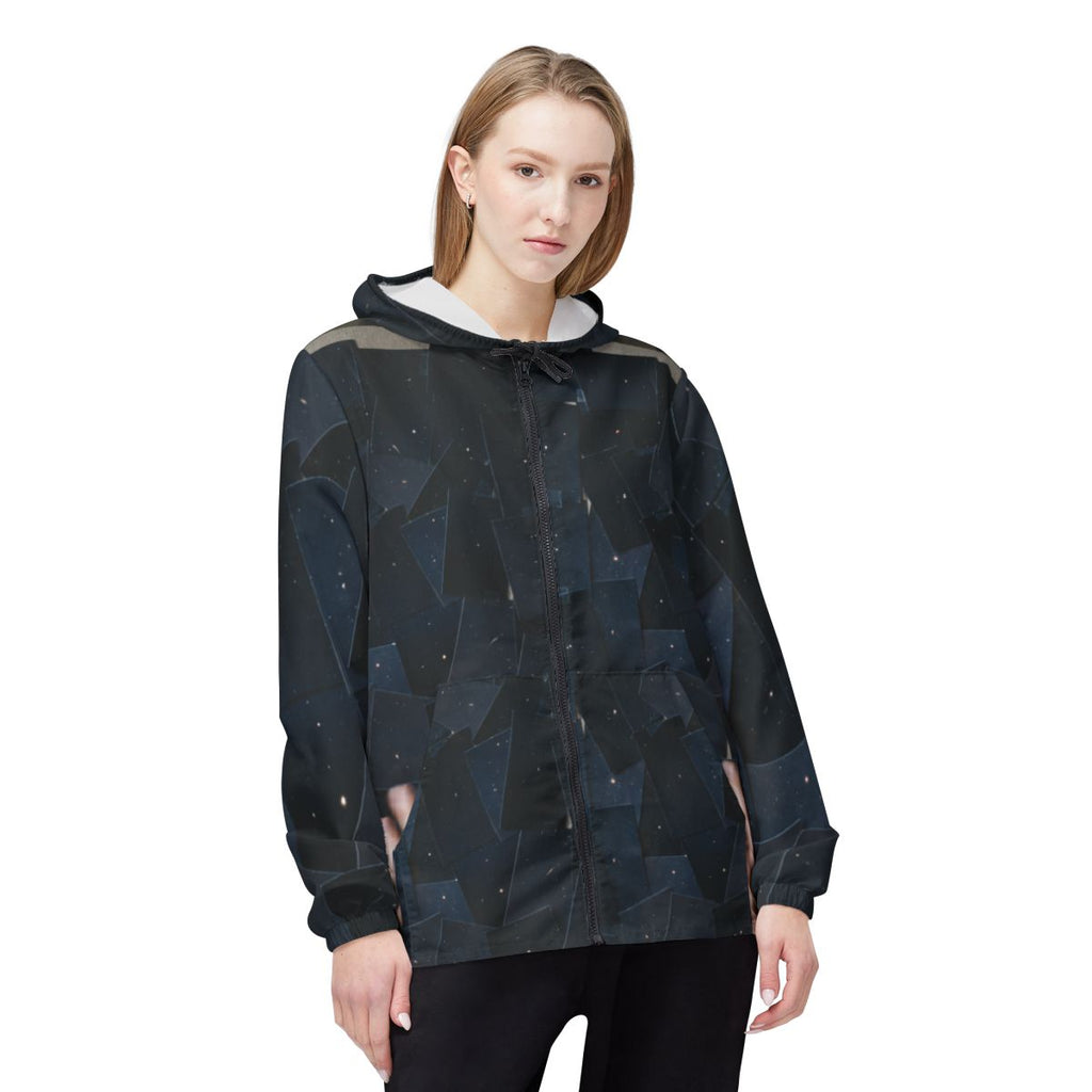 Unisex Windbreaker Jacket - Obsidian Sky Shell | Echovira...