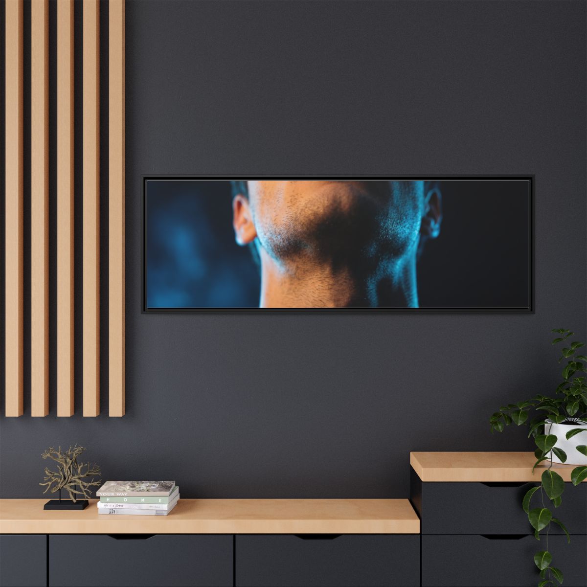 Framed Matte Canvas - Neon Pulse Core — Black / 1.25"