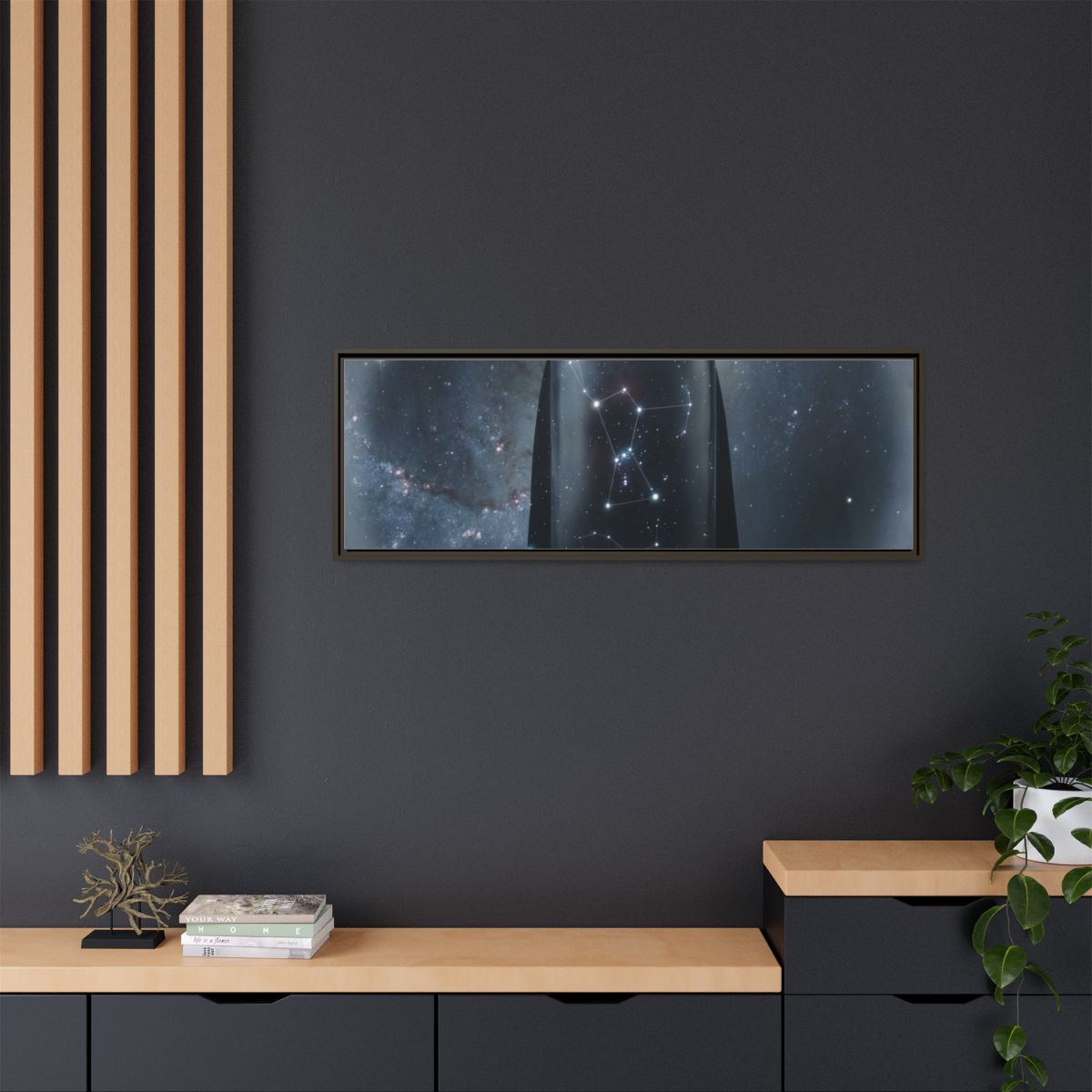 Framed Matte Canvas - Cosmic Sentinel — Espresso / 1.25"......