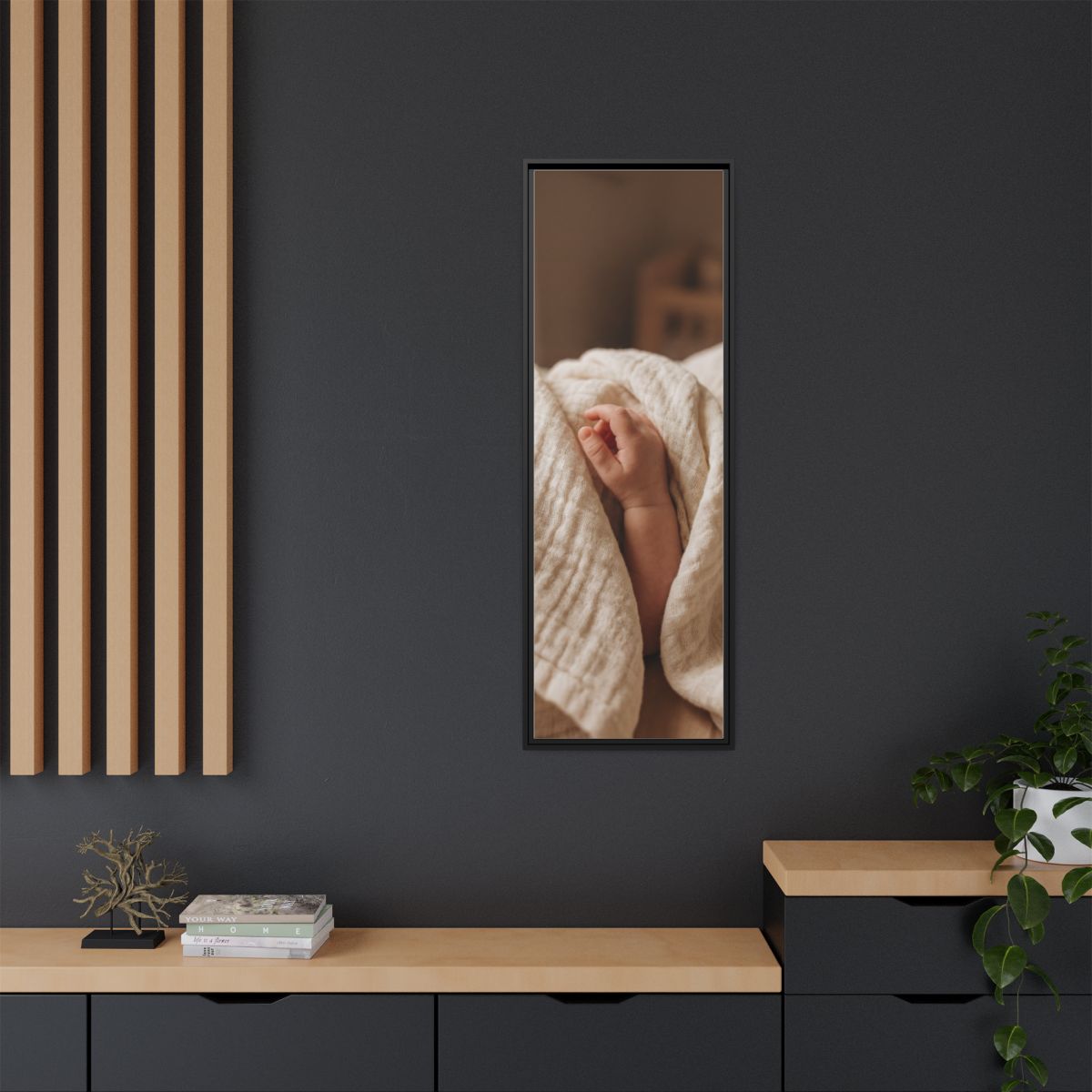 Framed Matte Canvas - Neutral Nursery — Black / 1.25"
