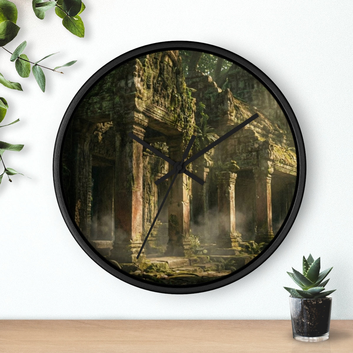 Wall Clock - Ancient Ruins Reflection | Echovira Gallery