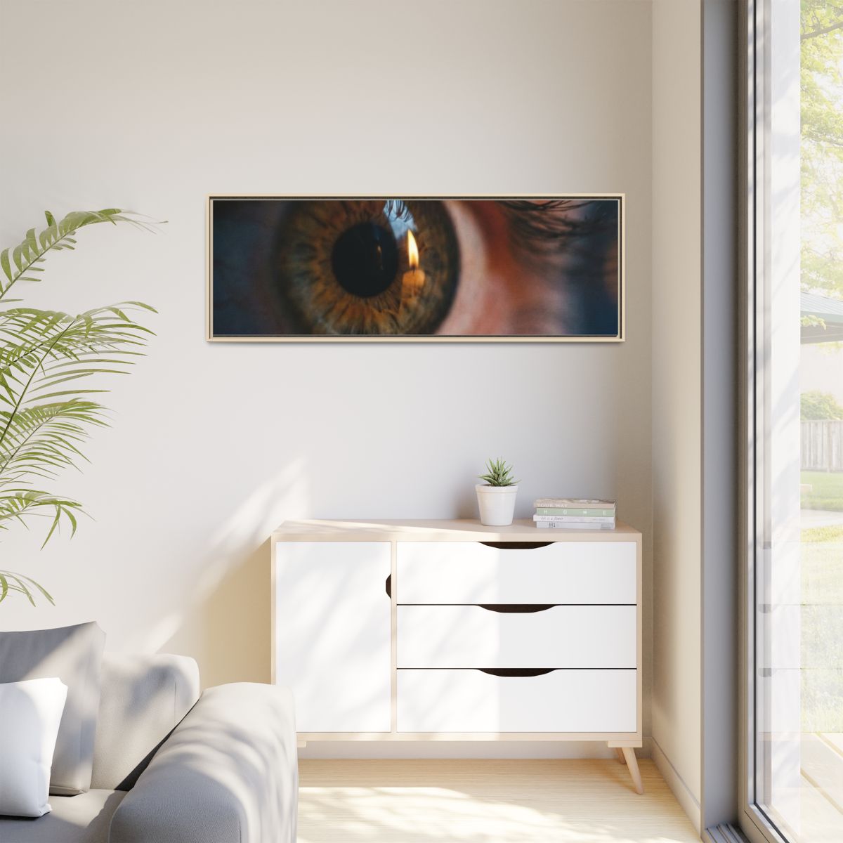 Matte Canvas, Framed - Amber Iris Reflection Fine Art Print...