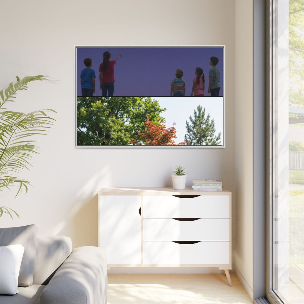 Matte Canvas, Framed - Stardust & Forest Discovery — White /...