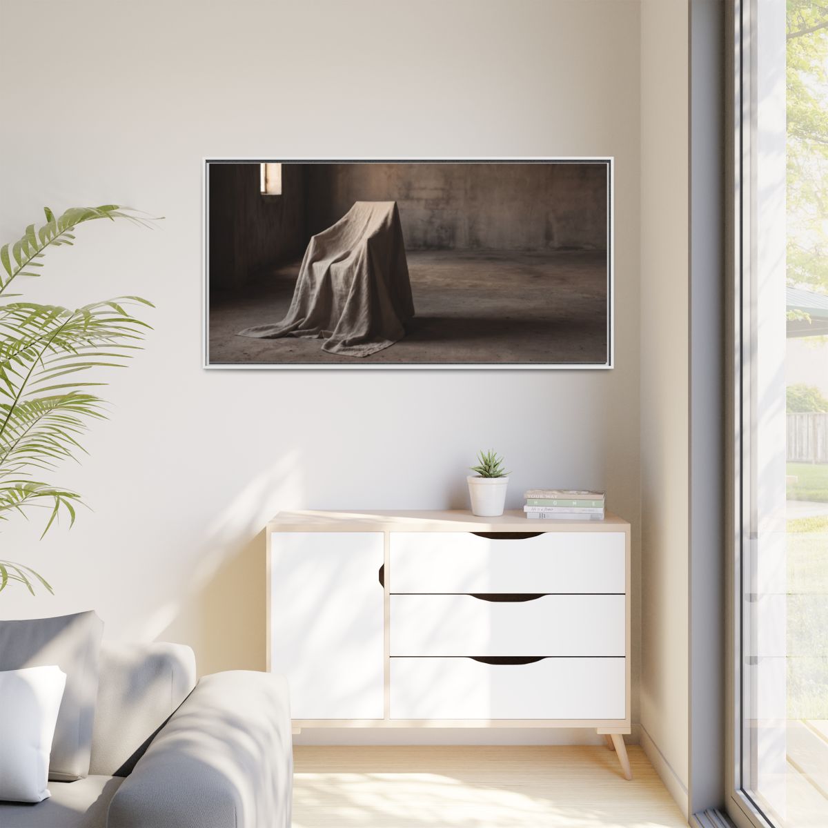 Matte Canvas, Framed - Draped Silence Still Life Art... |...