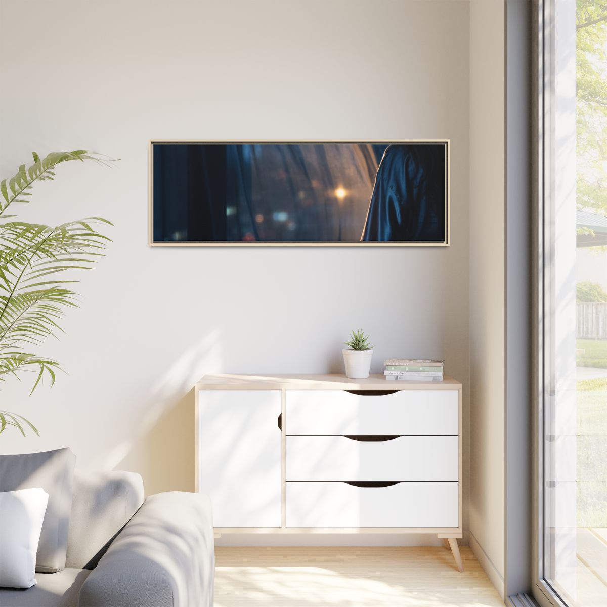 Matte Canvas, Framed - Nocturnal Solitude Silhouette —... |...