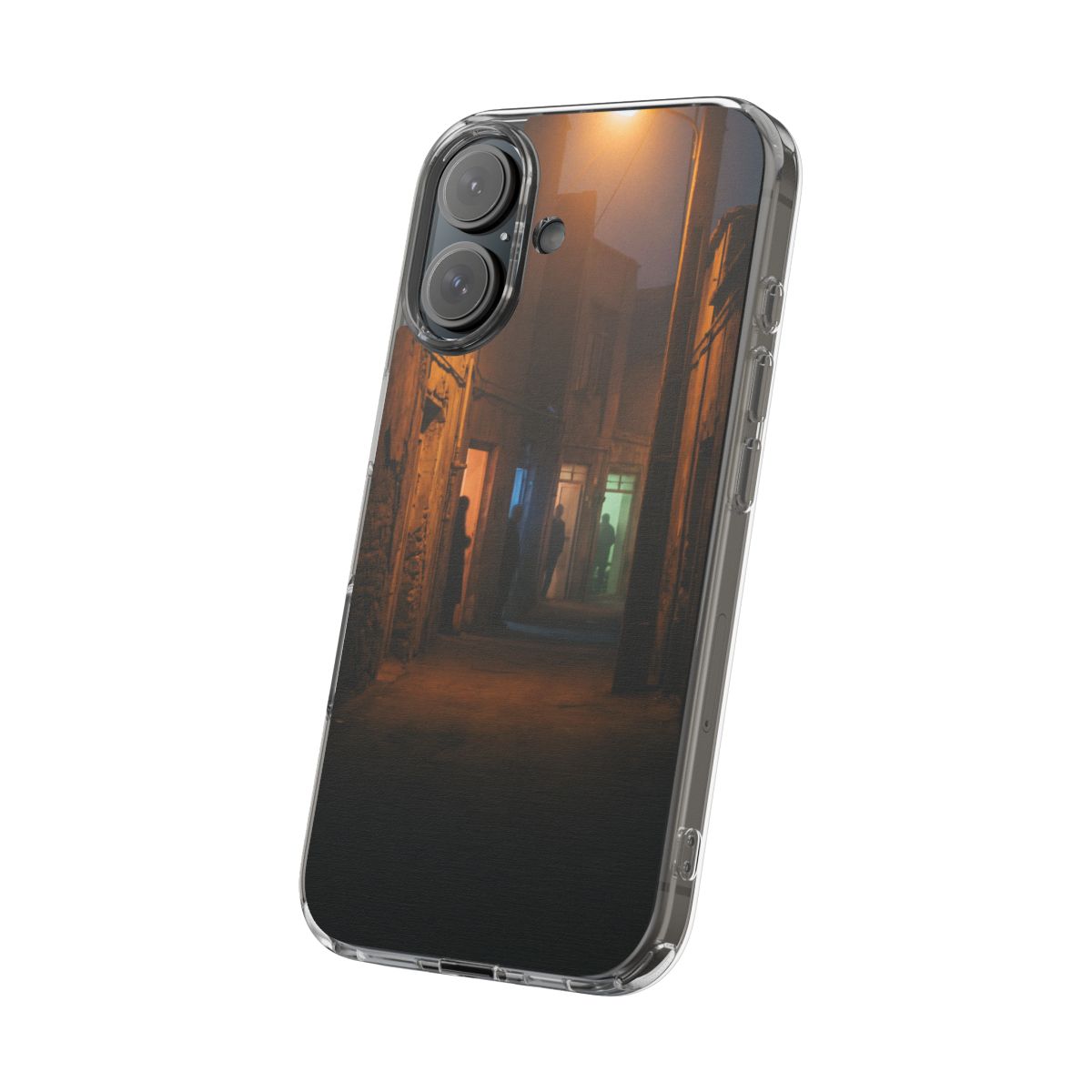 Clear Impact-Resistant Case - Night Alley iPhone Glow |...