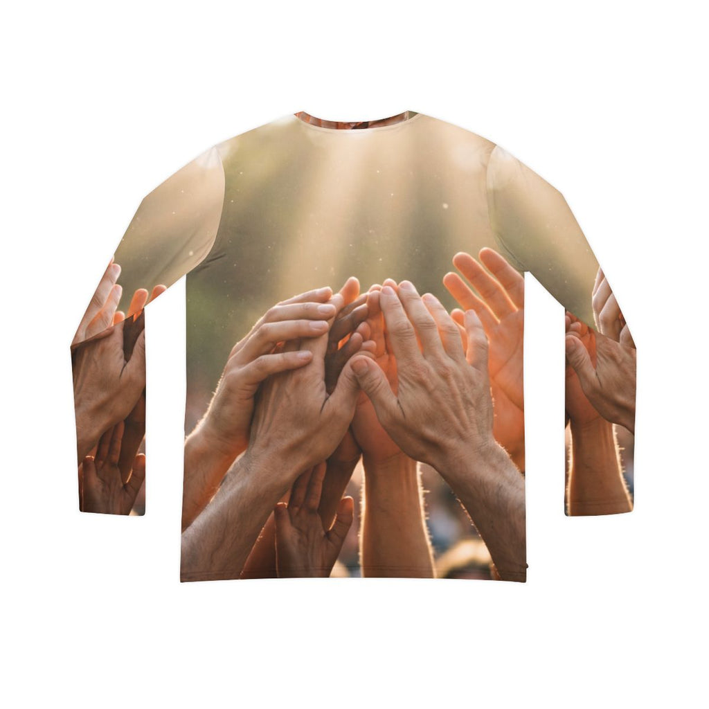 Women's Long Sleeve V-neck Shirt - Golden Rays of Unity Wall...