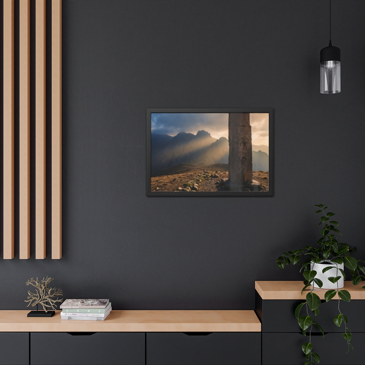 Framed Poster - Ancient Lion & Sun