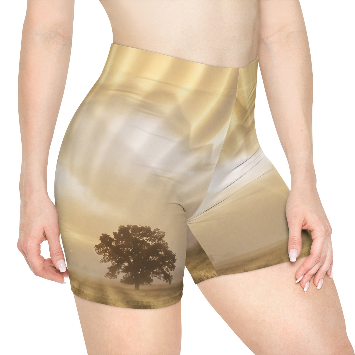 Golden Dawn Lone Tree Women's Biker Shorts