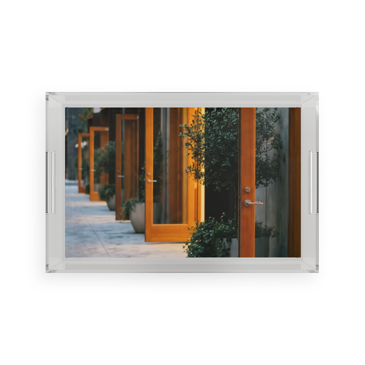 Acrylic Serving Tray - Twilight Courtyard | Echovira Gallery