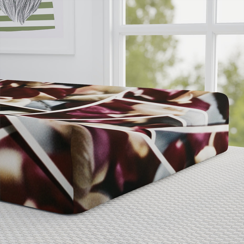 Moody Burgundy Rose Petal Baby Changing Pad Cover