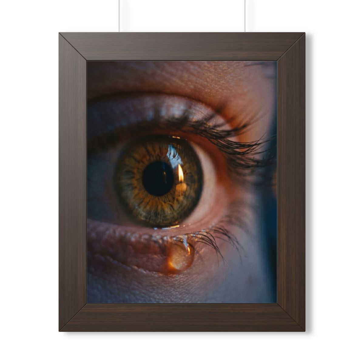 Framed Vertical Poster - Amber Iris Reflection Fine Art... |...