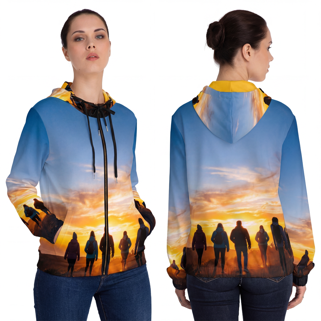 Kapuzenjacke mit durchgehendem Reißverschluss für Damen – Sunrise Trail