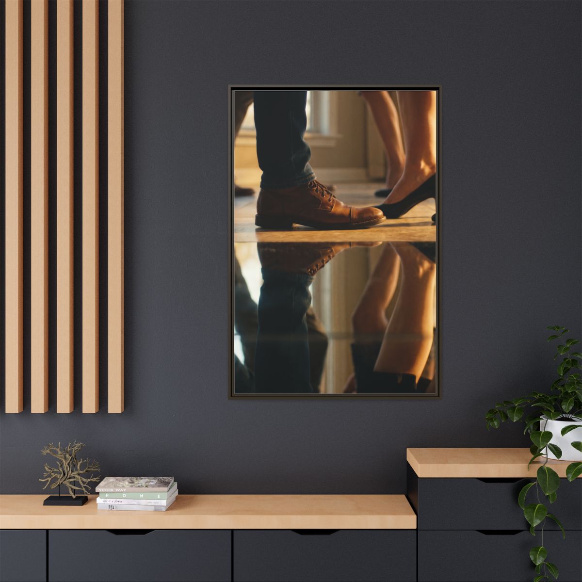 Matte Canvas, Framed - Golden Hour Reflections Cinematic Art...