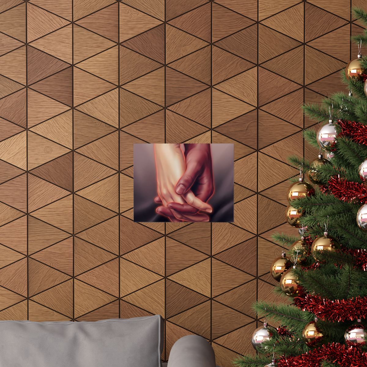 Matte Horizontal Posters - Ethereal Connection Holding Hands...