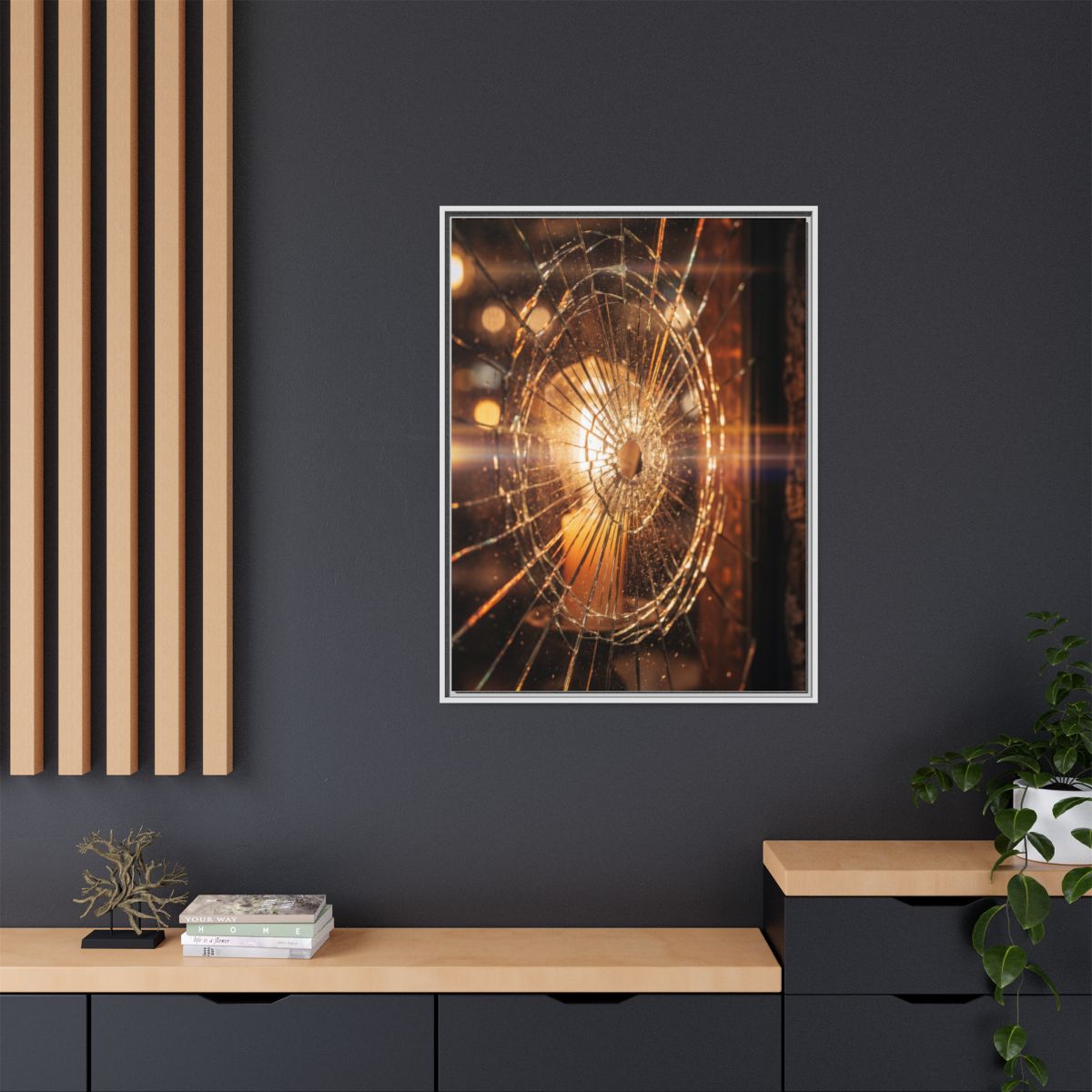 Framed Matte Canvas - Shattered Glass
