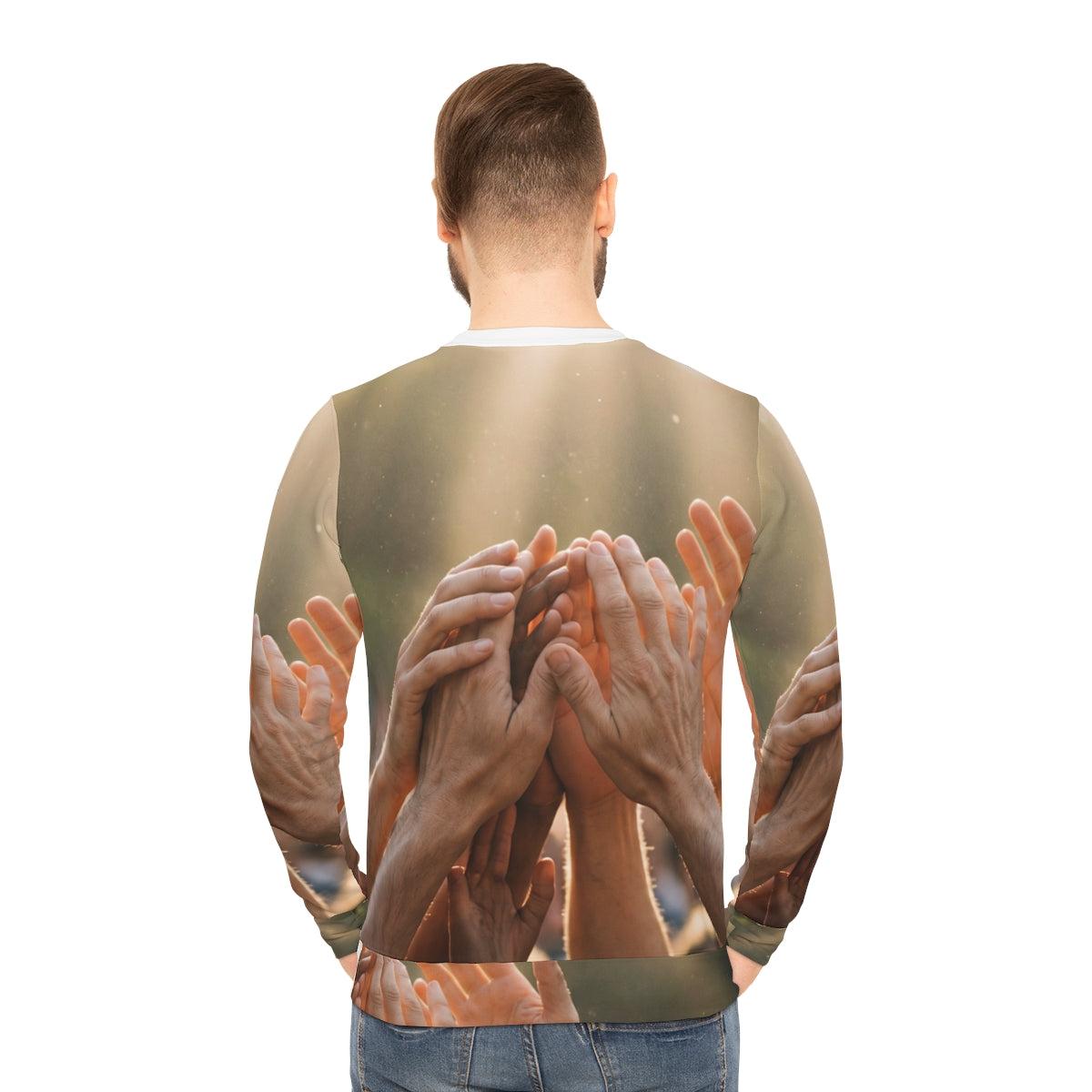 Men's Lightweight Sweatshirt - Golden Rays of Unity Wall Art...