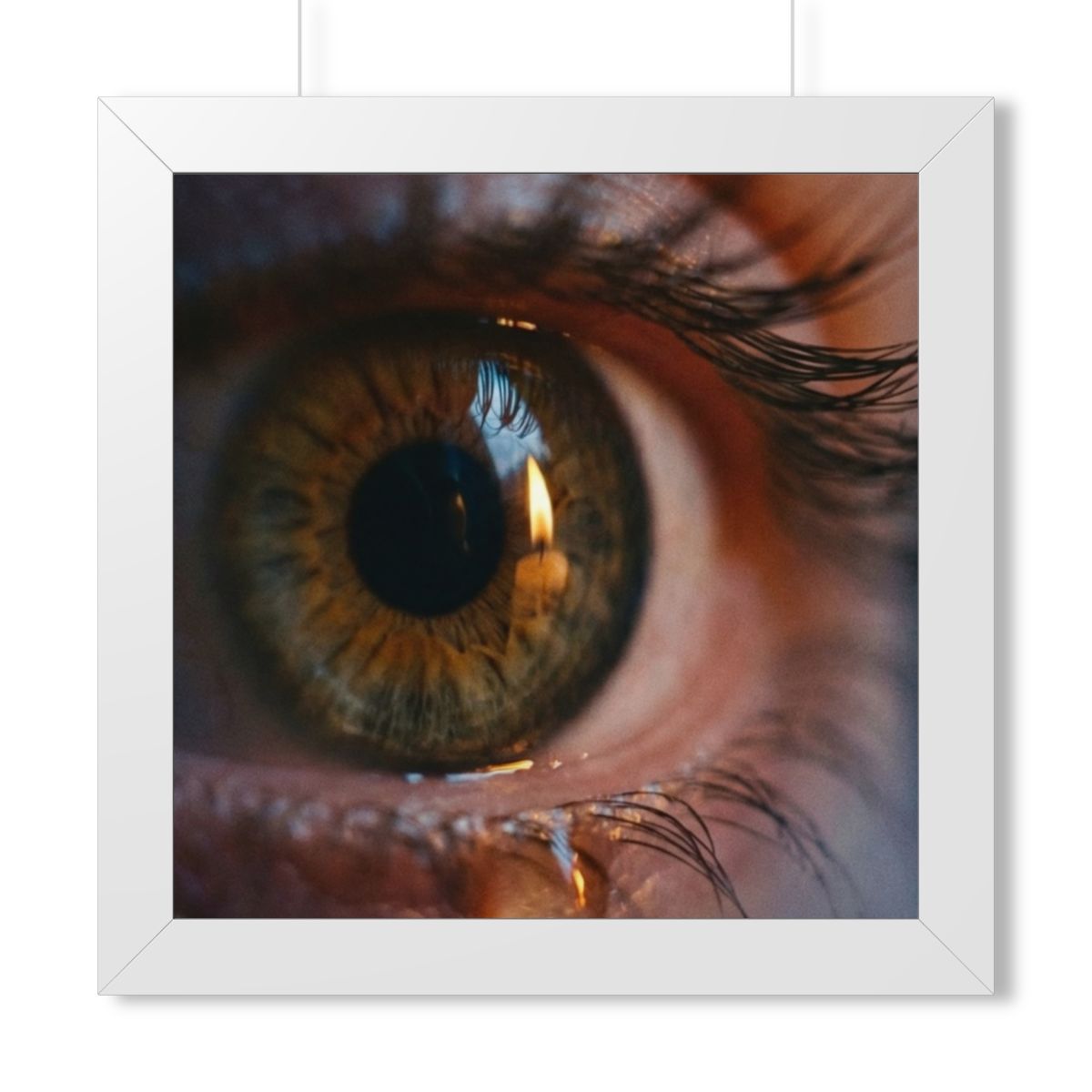 Framed Horizontal Poster - Amber Iris Reflection Fine Art......