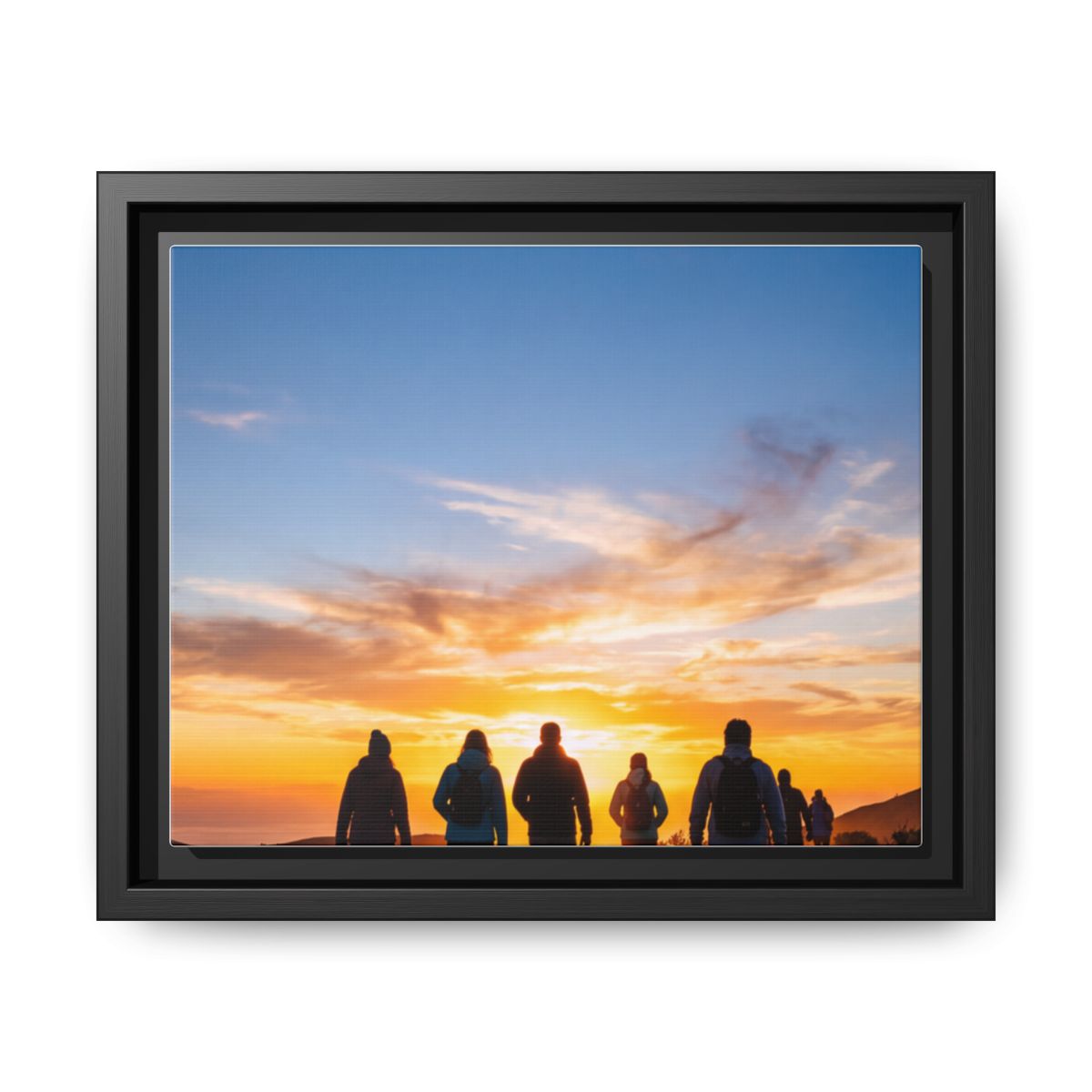 Framed Matte Canvas - Radiant Sunset Art — Black / 1.25"