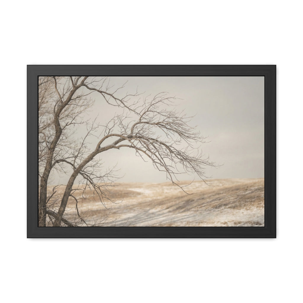 Framed Poster - Minimalist Winter Tree — Landscape